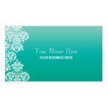 turquoise Gradient Damask Business Card business cards