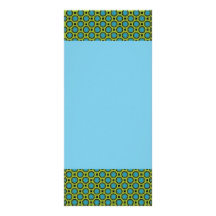 turquoise green circles personalized rack card