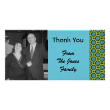turquoise green circles photo greeting card