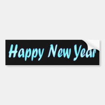 turquoise happy new year bumper sticker