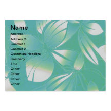 Turquoise Hawaiian Floral Print Business Card