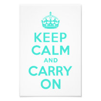 Turquoise Keep Calm and Carry On Photo