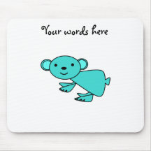 Turquoise koala mouse pad