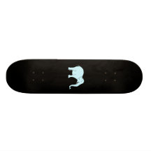 Turquoise Laughing Elephant. Skate Deck