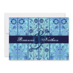 Turquoise & Midnight Damask Wedding Invitation