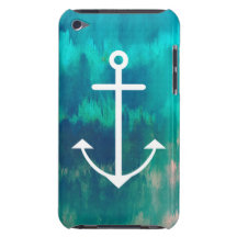 Turquoise Ombre Nautical iPod Case-Mate Case
