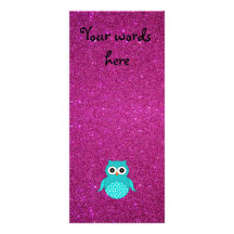 Turquoise owl cute customized rack card