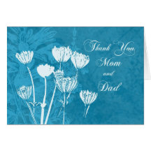 Turquoise Parents  Wedding Day Thank You Card