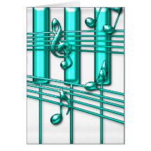 Turquoise Piano Keyboard Card