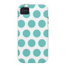 Turquoise polka dot Case-Mate iPhone 4 cover