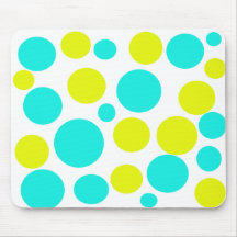 Turquoise Polka Dot Mouse Pad