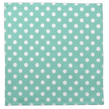Turquoise Polka Dot Pattern Cloth Napkins