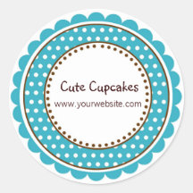 Turquoise Polka Dot Stickers