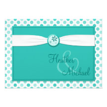 Turquoise Polka Dot Wedding Invitation