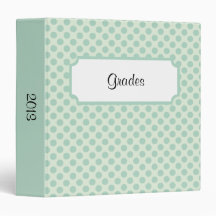 Turquoise Polka Dots Beveled Label Binders
