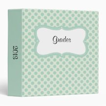 Turquoise Polka Dots Curved Label Vinyl Binders