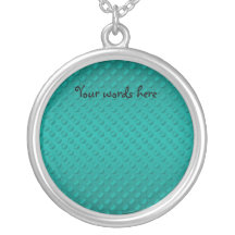 Turquoise polka dots on turquoise background necklace