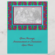 turquoise red frame custom flyer