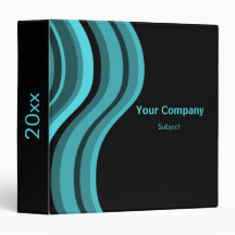 Turquoise Retro Wave Vinyl Binders
