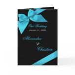 Turquoise Ribbon Wedding Invitation Announcement cards