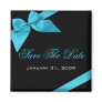 Turquoise Ribbon Wedding Invitation Save The Date Magnet