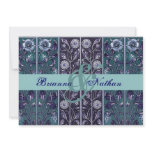 Turquoise & Royal Blue Damask Wedding Invitation