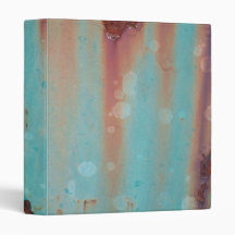 Turquoise Rusted Metal 3 Ring Binder