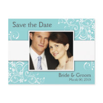 Turquoise Save the Date Photo Postcards