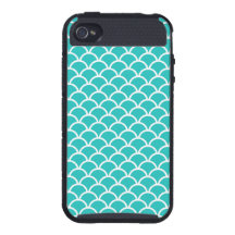 Turquoise Scallop Pattern iPhone 4 Cover