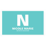 Turquoise Simple Monogram Business Card business cards