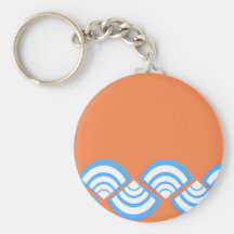 Turquoise Slices On Orange Key Chains