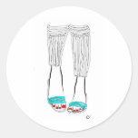 Turquoise Slippers Round Stickers
