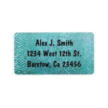 Turquoise Snake Skin Stylish Classy Elegant Custom Address Label