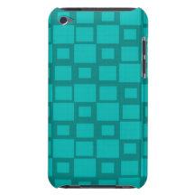 Turquoise Square Pattern iPod Case-Mate Case