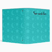 Turquoise stars and moons binder