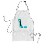 Turquoise Stiletto Shoe and Rose Aprons