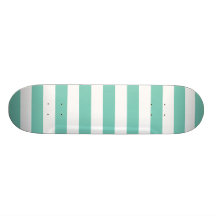 Turquoise Stripes Pattern Skate Board Deck
