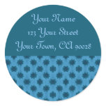 Turquoise Teal Floral Address Label stickers