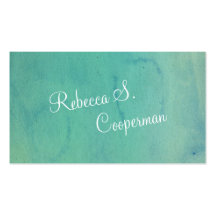 Turquoise Watercolor Business Card Template