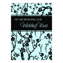 Turquoise Wedding Vow Renewal Invitation Card