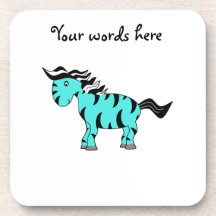turquoise Zebra Drink Coasters
