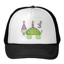 Turtle 3rd Birthday Gifts Trucker Hats