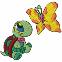 Turtle and Butterfly Embroidered Shirt