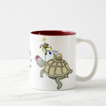 Turtle and Snail Christmas Coffee Mug