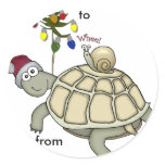 Turtle and Snail Christmas Sticker