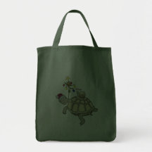 Turtle and Snail Christmas Tote Bag