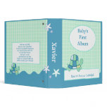 TURTLE Baby's First Photo Album Scrapbook BLUE binders