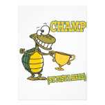 turtle champ by just a hare fable pun custom announcements