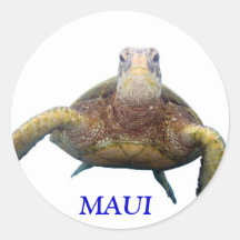 Turtle Chest, MAUI Round Stickers