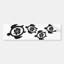 turtle_family_hibiscus bumper stickers